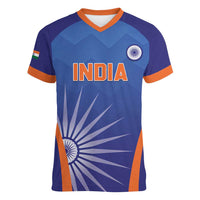 Custom India Cricket Women V-Neck T-Shirt Go Champions Men In Blue LT05 - Wonder Print Shop