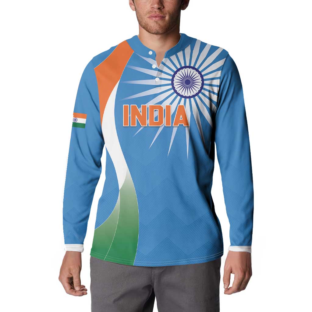Custom India Cricket Button Sweatshirt Sporty Style LT05 - Wonder Print Shop