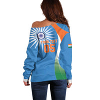 Custom India Cricket Off Shoulder Sweater Sporty Style LT05 - Wonder Print Shop