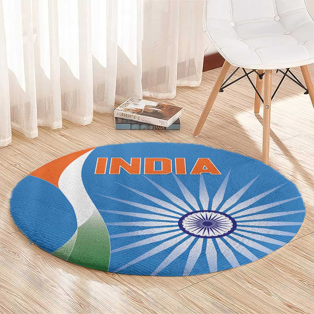 India Cricket Round Carpet Sporty Style