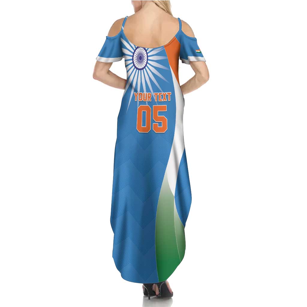 Custom India Cricket Summer Maxi Dress Sporty Style LT05 - Wonder Print Shop