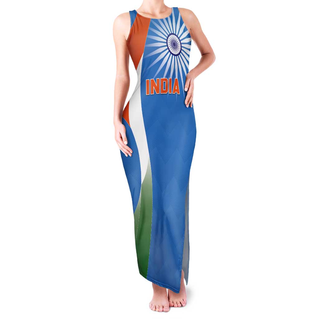 Custom India Cricket Tank Maxi Dress Sporty Style LT05 - Wonder Print Shop
