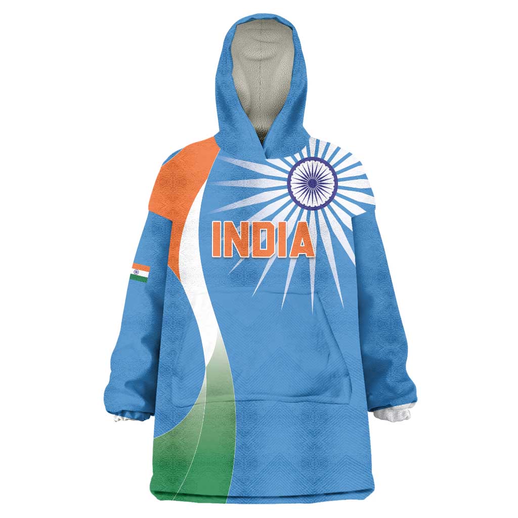 Custom India Cricket Wearable Blanket Hoodie Sporty Style LT05 - Wonder Print Shop