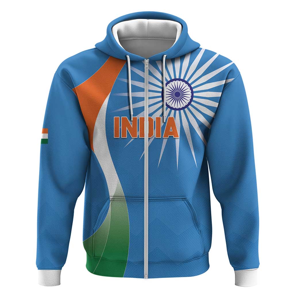 Custom India Cricket Zip Hoodie Sporty Style LT05 - Wonder Print Shop
