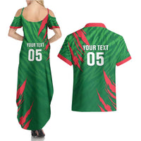Custom Bangladesh Cricket Couples Matching Summer Maxi Dress and Hawaiian Shirt Go Champions The Tigers LT05 - Wonder Print Shop