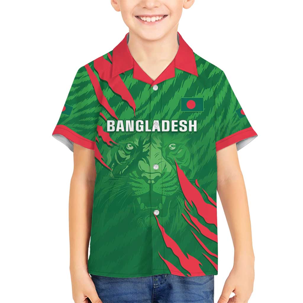 Custom Bangladesh Cricket Family Matching Long Sleeve Bodycon Dress and Hawaiian Shirt Go Champions The Tigers LT05 - Wonder Print Shop