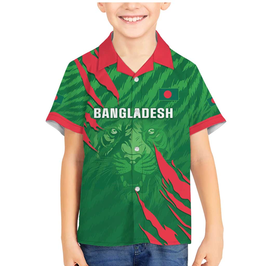Custom Bangladesh Cricket Family Matching Mermaid Dress and Hawaiian Shirt Go Champions The Tigers LT05 - Wonder Print Shop
