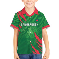 Custom Bangladesh Cricket Family Matching Off The Shoulder Long Sleeve Dress and Hawaiian Shirt Go Champions The Tigers LT05 - Wonder Print Shop
