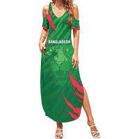 Custom Bangladesh Cricket Family Matching Summer Maxi Dress and Hawaiian Shirt Go Champions The Tigers LT05 - Wonder Print Shop