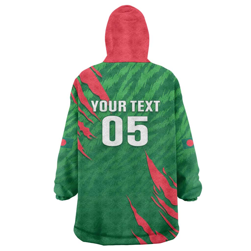 Custom Bangladesh Cricket Wearable Blanket Hoodie Go Champions The Tigers LT05 - Wonder Print Shop