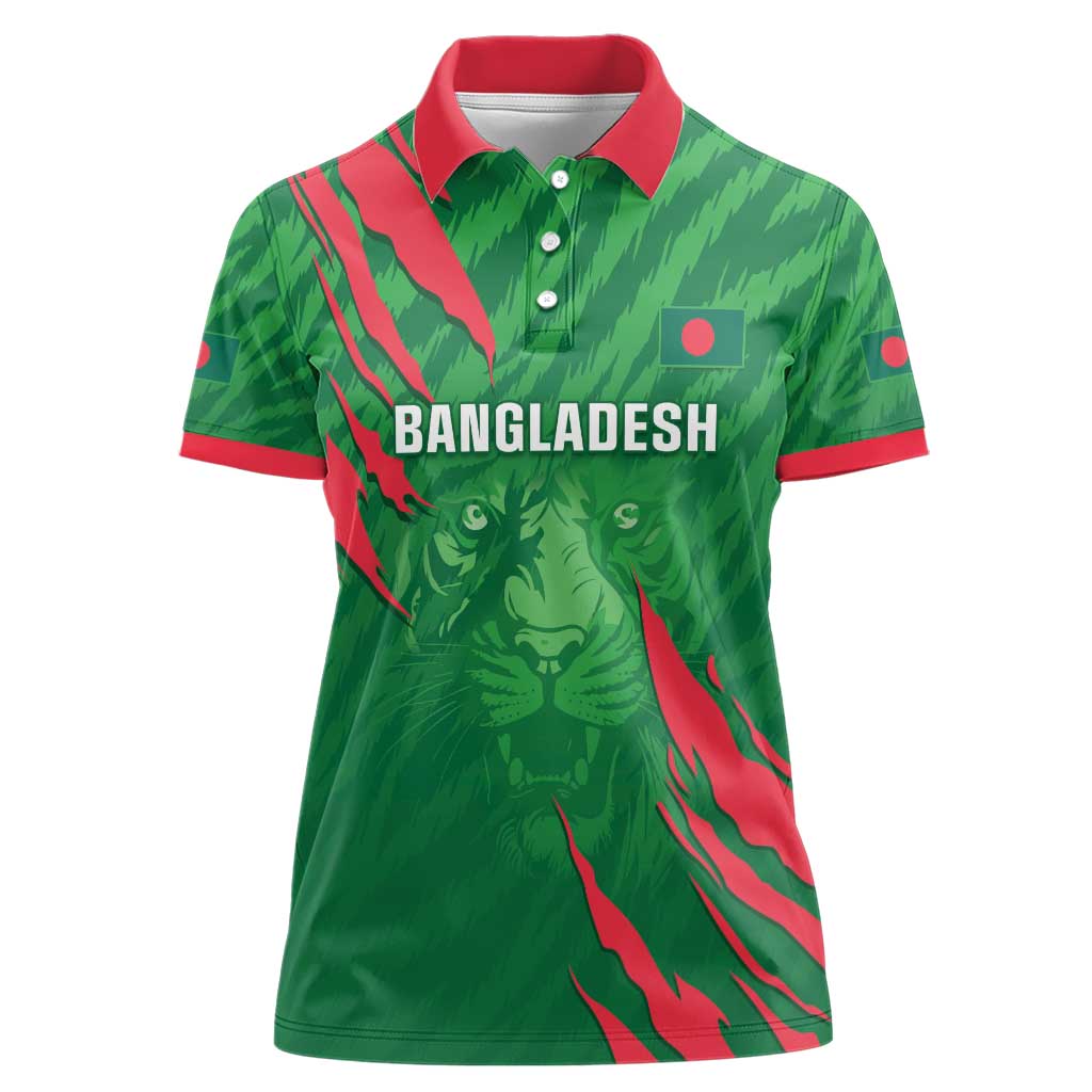 Custom Bangladesh Cricket Women Polo Shirt Go Champions The Tigers LT05 - Wonder Print Shop
