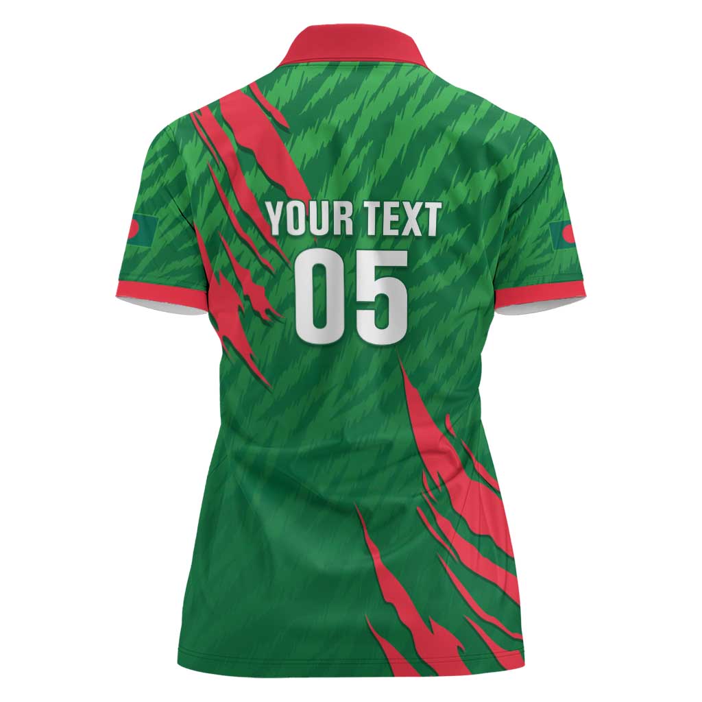 Custom Bangladesh Cricket Women Polo Shirt Go Champions The Tigers LT05 - Wonder Print Shop