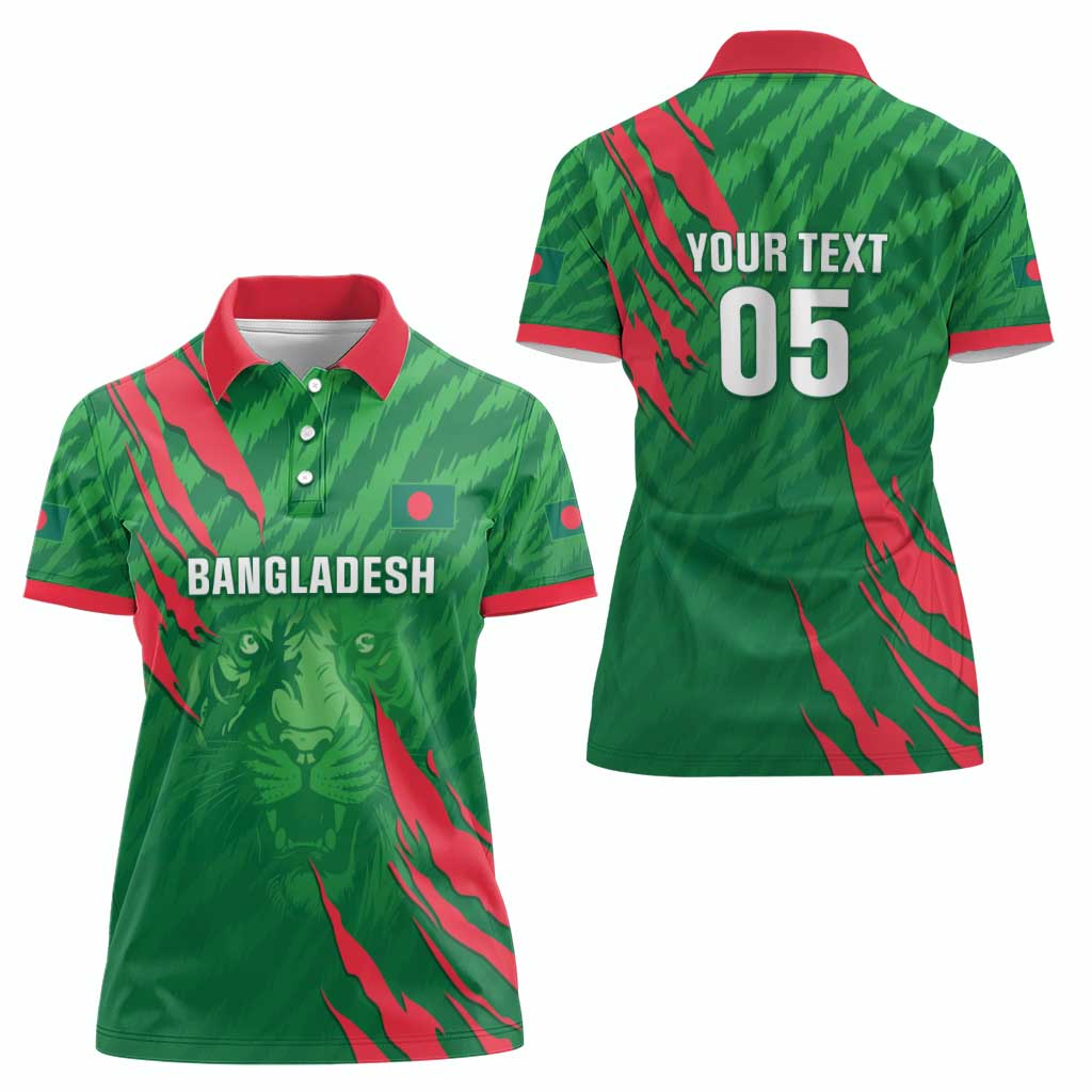 Custom Bangladesh Cricket Women Polo Shirt Go Champions The Tigers LT05 - Wonder Print Shop