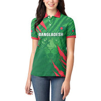 Custom Bangladesh Cricket Women Polo Shirt Go Champions The Tigers LT05 - Wonder Print Shop