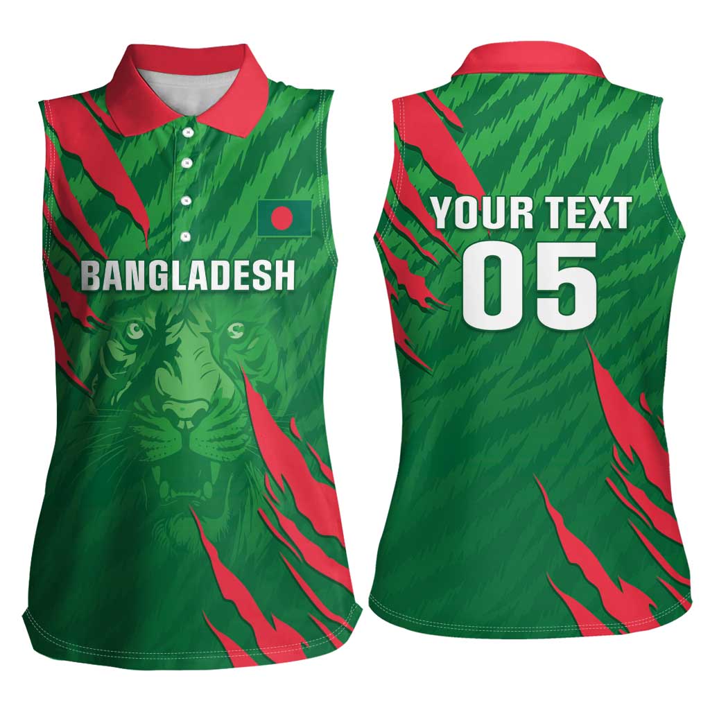 Custom Bangladesh Cricket Women Sleeveless Polo Shirt Go Champions The Tigers LT05 - Wonder Print Shop