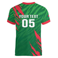 Custom Bangladesh Cricket Women V-Neck T-Shirt Go Champions The Tigers LT05 - Wonder Print Shop