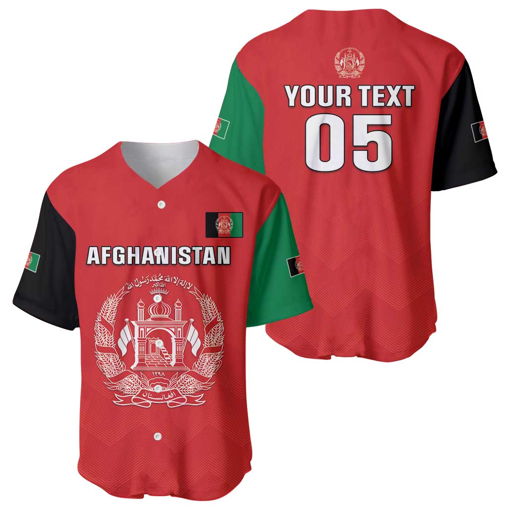 Custom Afghanistan Cricket Baseball Jersey Flag Style LT05 - Wonder Print Shop