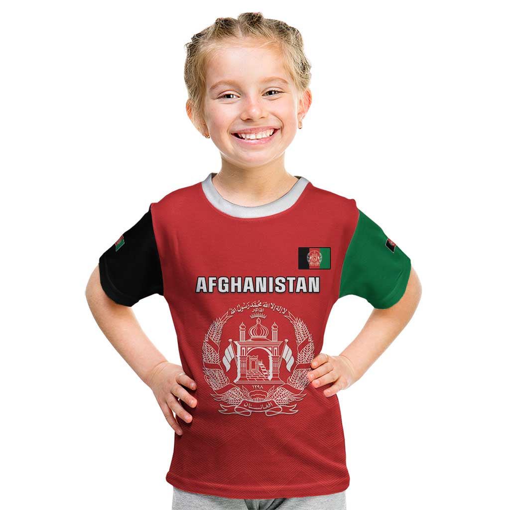 Custom Afghanistan Cricket Kid T Shirt Flag Style LT05 - Wonder Print Shop