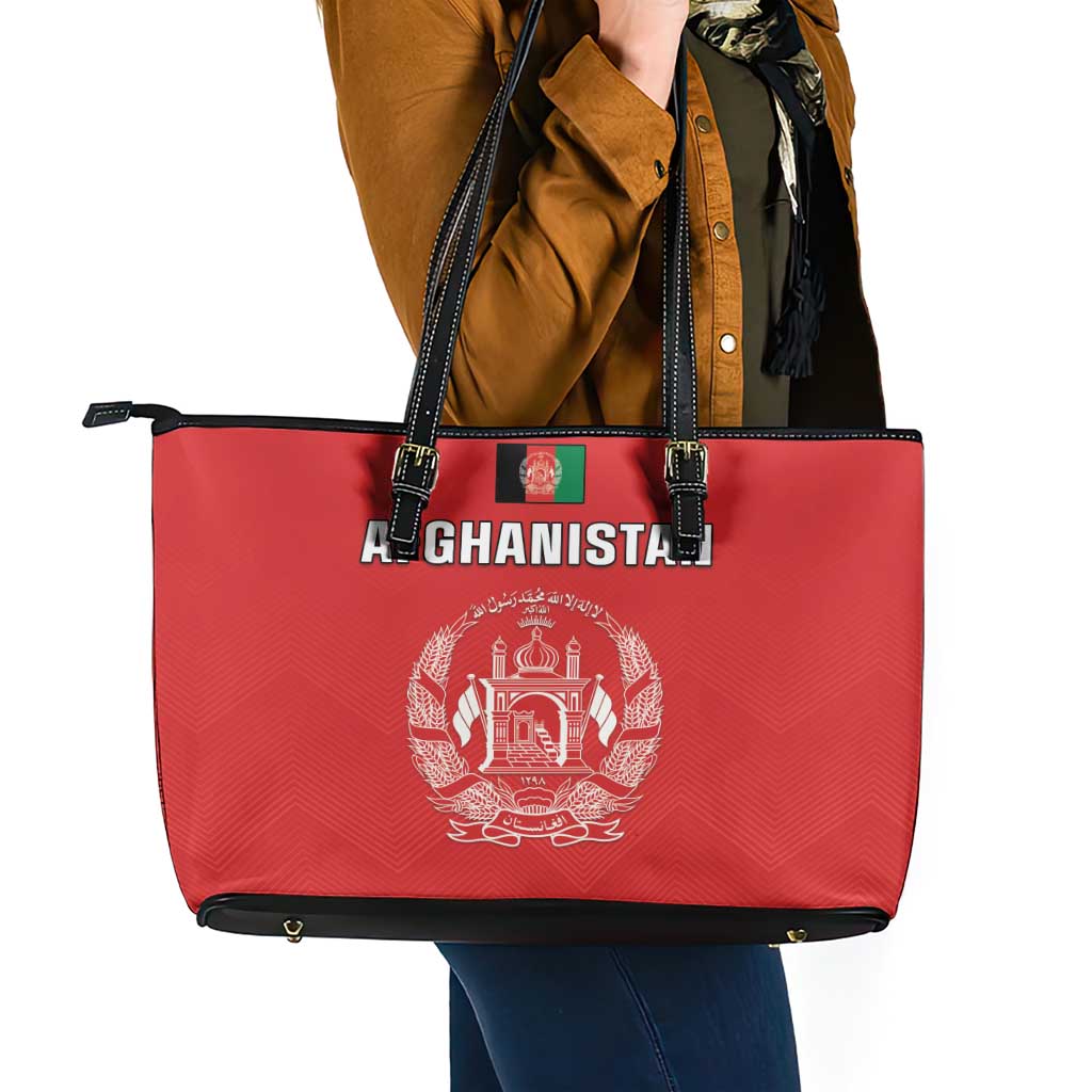 Afghanistan Cricket Leather Tote Bag Flag Style LT05 - Wonder Print Shop