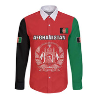 Custom Afghanistan Cricket Long Sleeve Button Shirt Flag Style LT05 - Wonder Print Shop