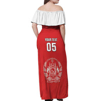 Custom Afghanistan Cricket Off Shoulder Maxi Dress Flag Style LT05 - Wonder Print Shop