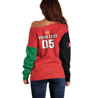 Custom Afghanistan Cricket Off Shoulder Sweater Flag Style LT05 - Wonder Print Shop
