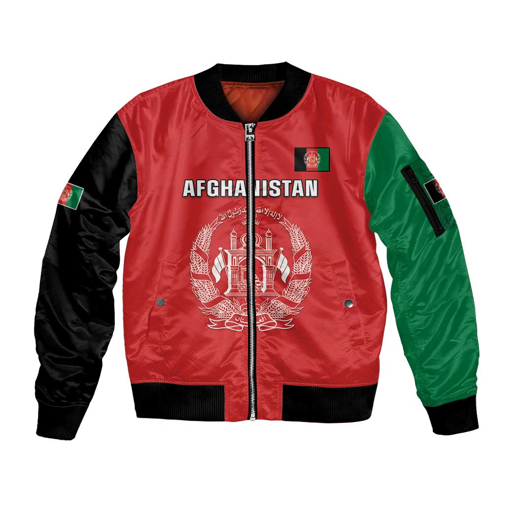 Custom Afghanistan Cricket Sleeve Zip Bomber Jacket Flag Style LT05 - Wonder Print Shop