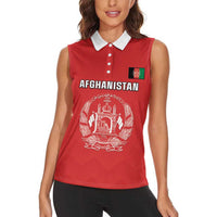Custom Afghanistan Cricket Women Sleeveless Polo Shirt Flag Style LT05 - Wonder Print Shop