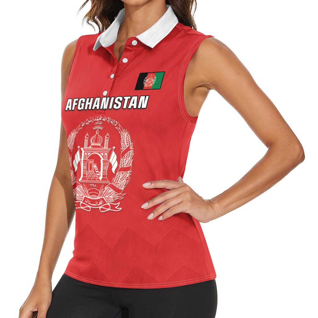 Custom Afghanistan Cricket Women Sleeveless Polo Shirt Flag Style LT05 - Wonder Print Shop