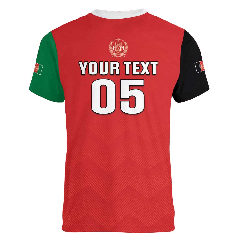 Custom Afghanistan Cricket Women V-Neck T-Shirt Flag Style LT05 - Wonder Print Shop