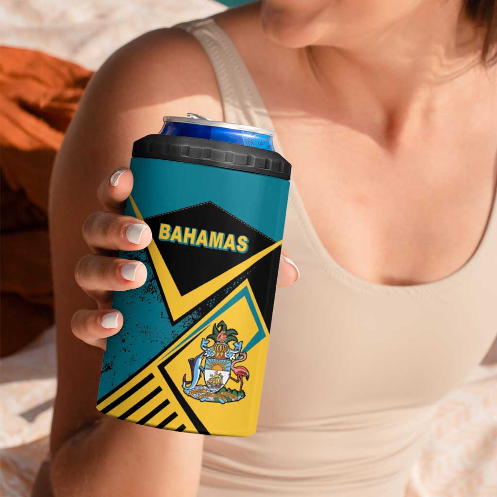 Personalized Bahamas 4 in 1 Can Cooler Tumbler Coat Of Arms Unique Style
