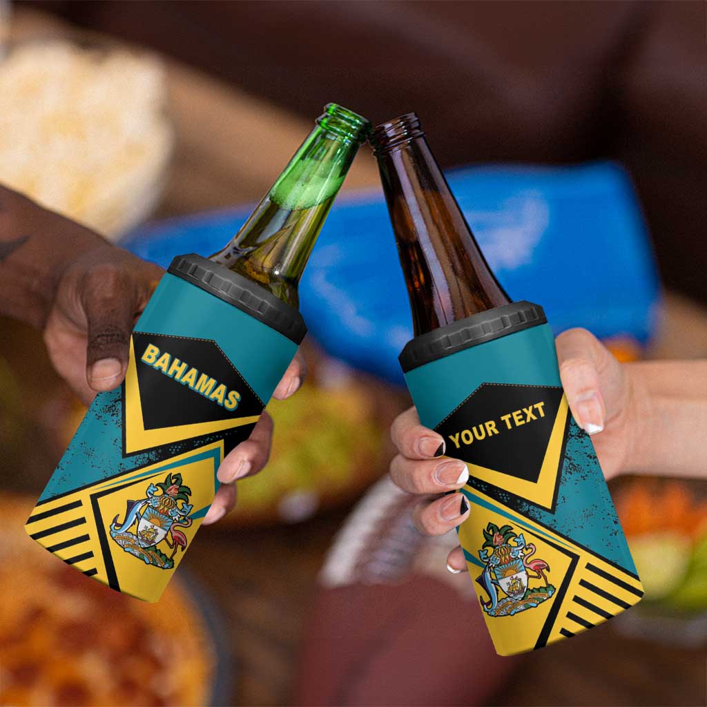 Personalized Bahamas 4 in 1 Can Cooler Tumbler Coat Of Arms Unique Style