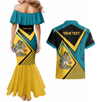 Personalized Bahamas Couples Matching Mermaid Dress and Hawaiian Shirt Coat Of Arms Unique Style