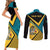Personalized Bahamas Couples Matching Short Sleeve Bodycon Dress and Long Sleeve Button Shirt Coat Of Arms Unique Style