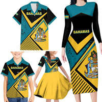 Personalized Bahamas Family Matching Long Sleeve Bodycon Dress and Hawaiian Shirt Coat Of Arms Unique Style