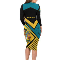 Personalized Bahamas Family Matching Long Sleeve Bodycon Dress and Hawaiian Shirt Coat Of Arms Unique Style
