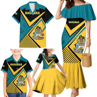 Personalized Bahamas Family Matching Mermaid Dress and Hawaiian Shirt Coat Of Arms Unique Style