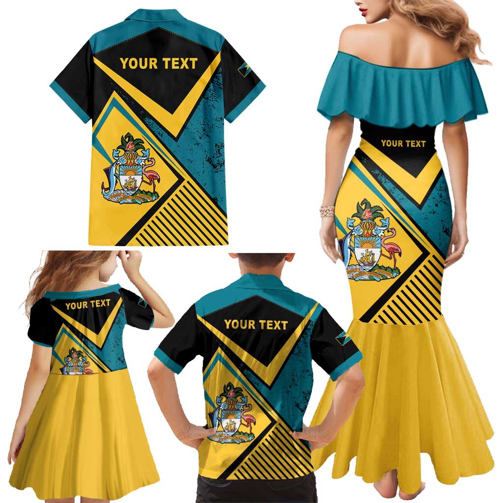 Personalized Bahamas Family Matching Mermaid Dress and Hawaiian Shirt Coat Of Arms Unique Style