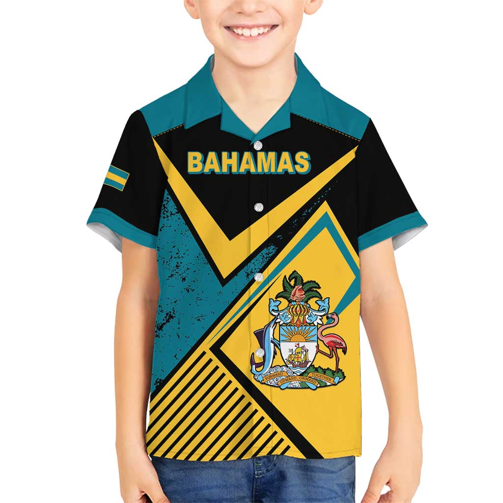 Personalized Bahamas Family Matching Off Shoulder Short Dress and Hawaiian Shirt Coat Of Arms Unique Style