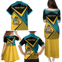 Personalized Bahamas Family Matching Puletasi and Hawaiian Shirt Coat Of Arms Unique Style