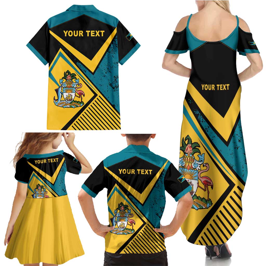 Personalized Bahamas Family Matching Summer Maxi Dress and Hawaiian Shirt Coat Of Arms Unique Style
