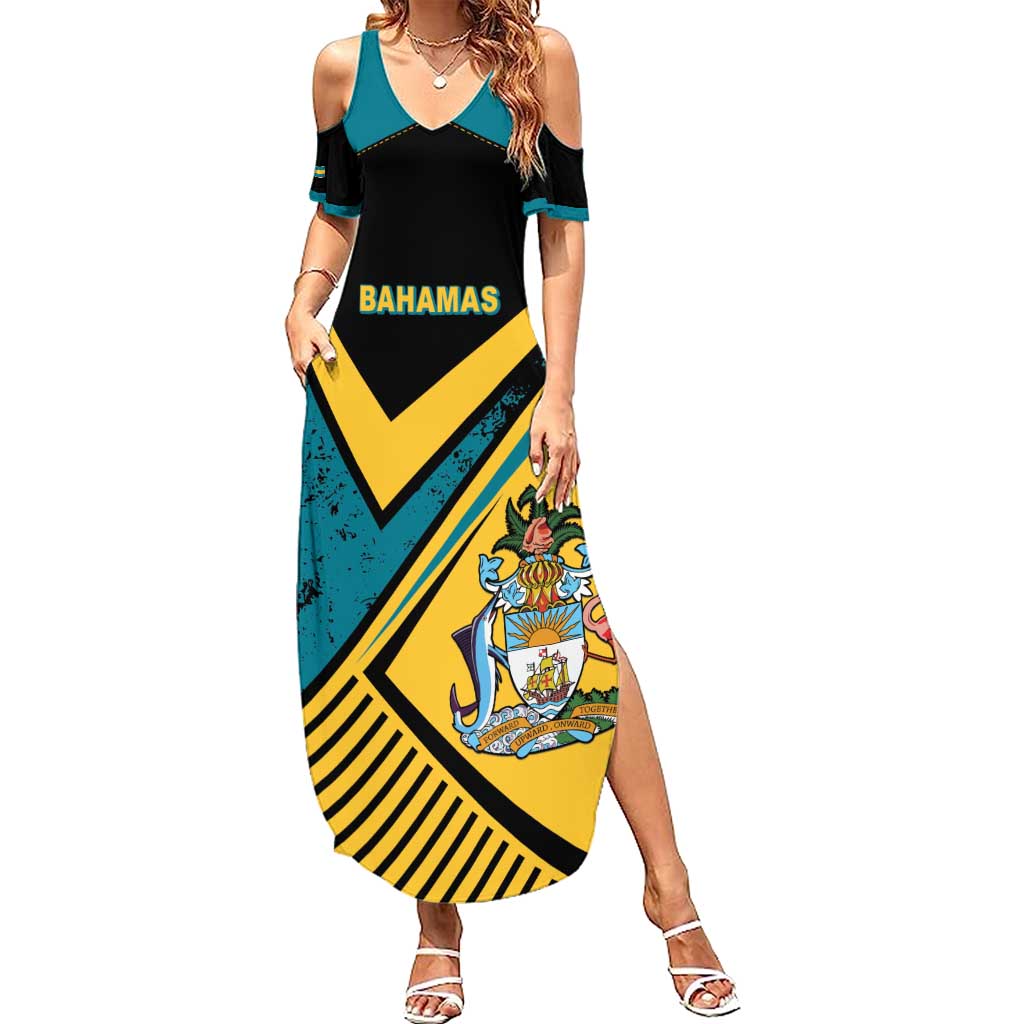 Personalized Bahamas Family Matching Summer Maxi Dress and Hawaiian Shirt Coat Of Arms Unique Style