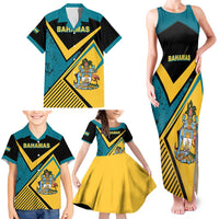 Personalized Bahamas Family Matching Tank Maxi Dress and Hawaiian Shirt Coat Of Arms Unique Style