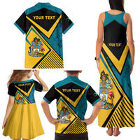 Personalized Bahamas Family Matching Tank Maxi Dress and Hawaiian Shirt Coat Of Arms Unique Style