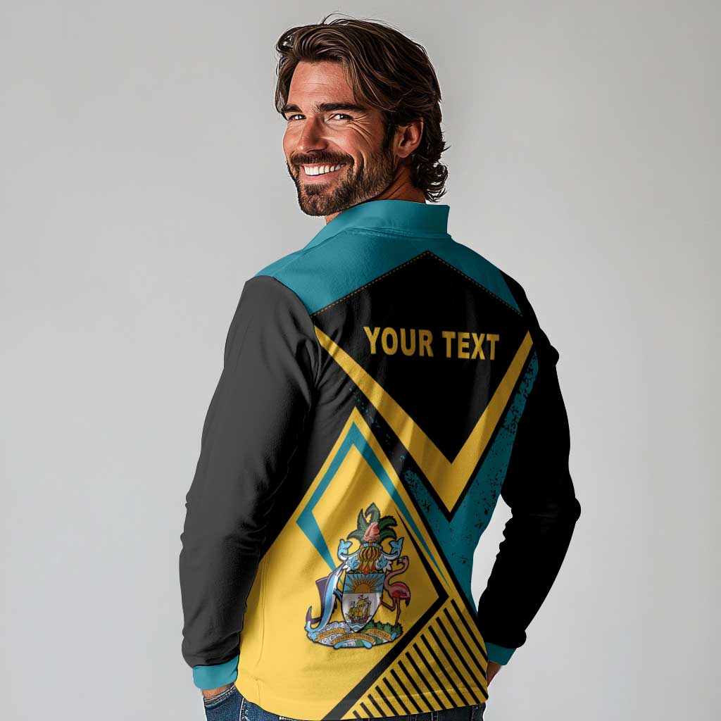 Personalized Bahamas Long Sleeve Polo Shirt Coat Of Arms Unique Style
