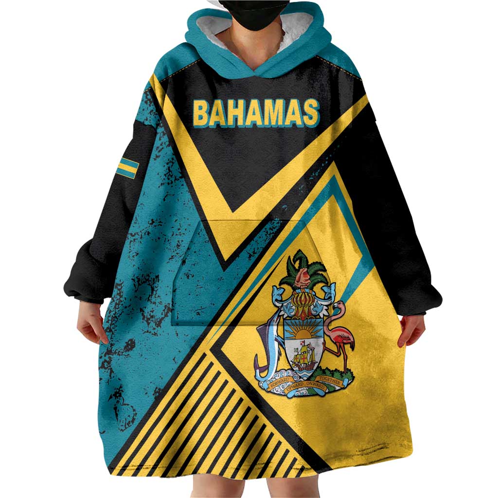 Personalized Bahamas Wearable Blanket Hoodie Coat Of Arms Unique Style