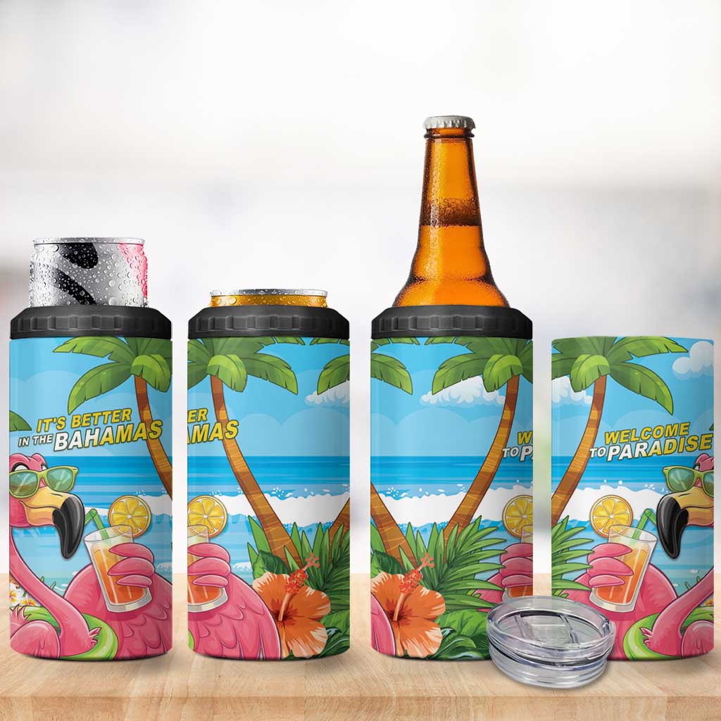 Bahamas Beach 4 in 1 Can Cooler Tumbler Welcome To Paradise