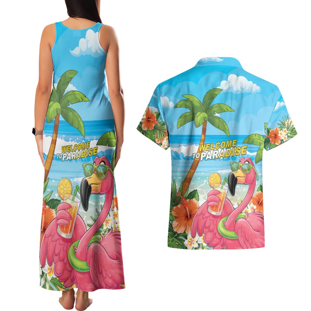 Bahamas Beach Couples Matching Tank Maxi Dress and Hawaiian Shirt Welcome To Paradise