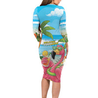 Bahamas Beach Family Matching Long Sleeve Bodycon Dress and Hawaiian Shirt Welcome To Paradise