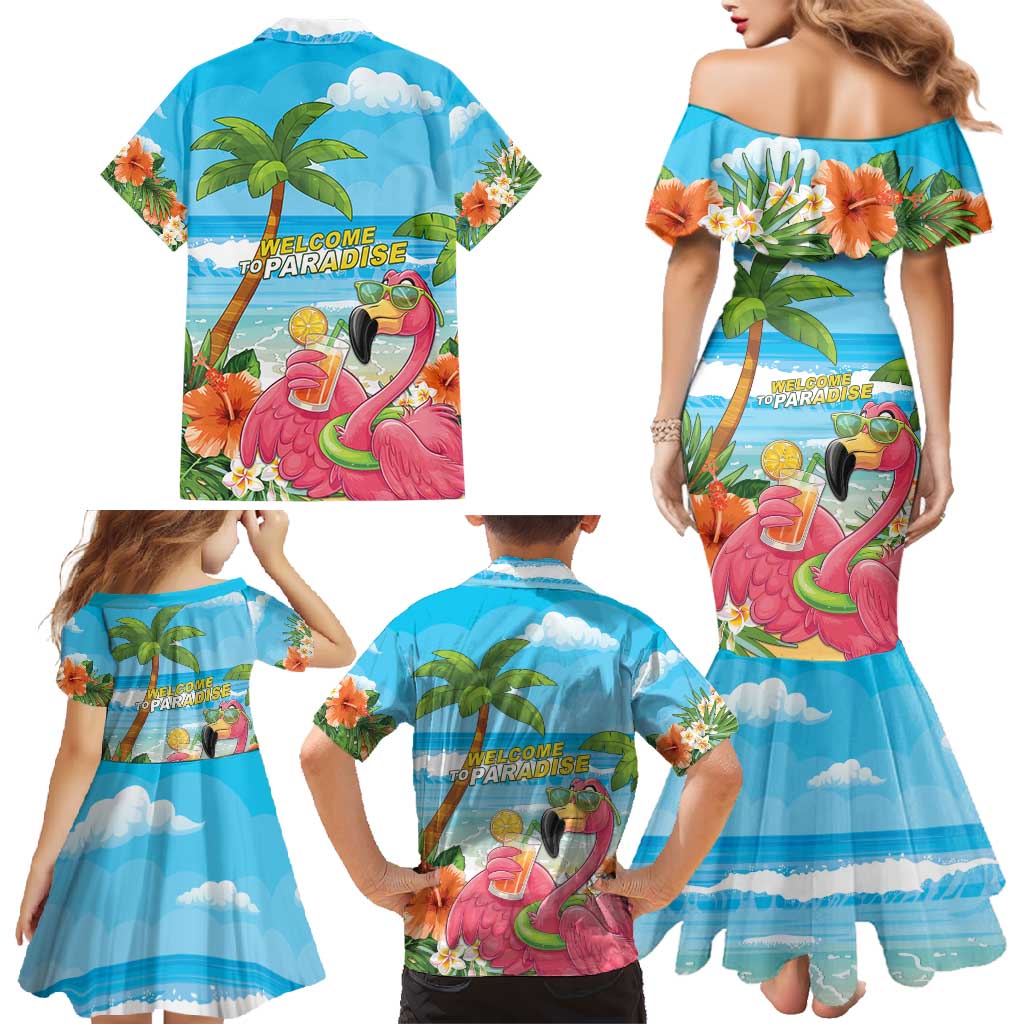 Bahamas Beach Family Matching Mermaid Dress and Hawaiian Shirt Welcome To Paradise